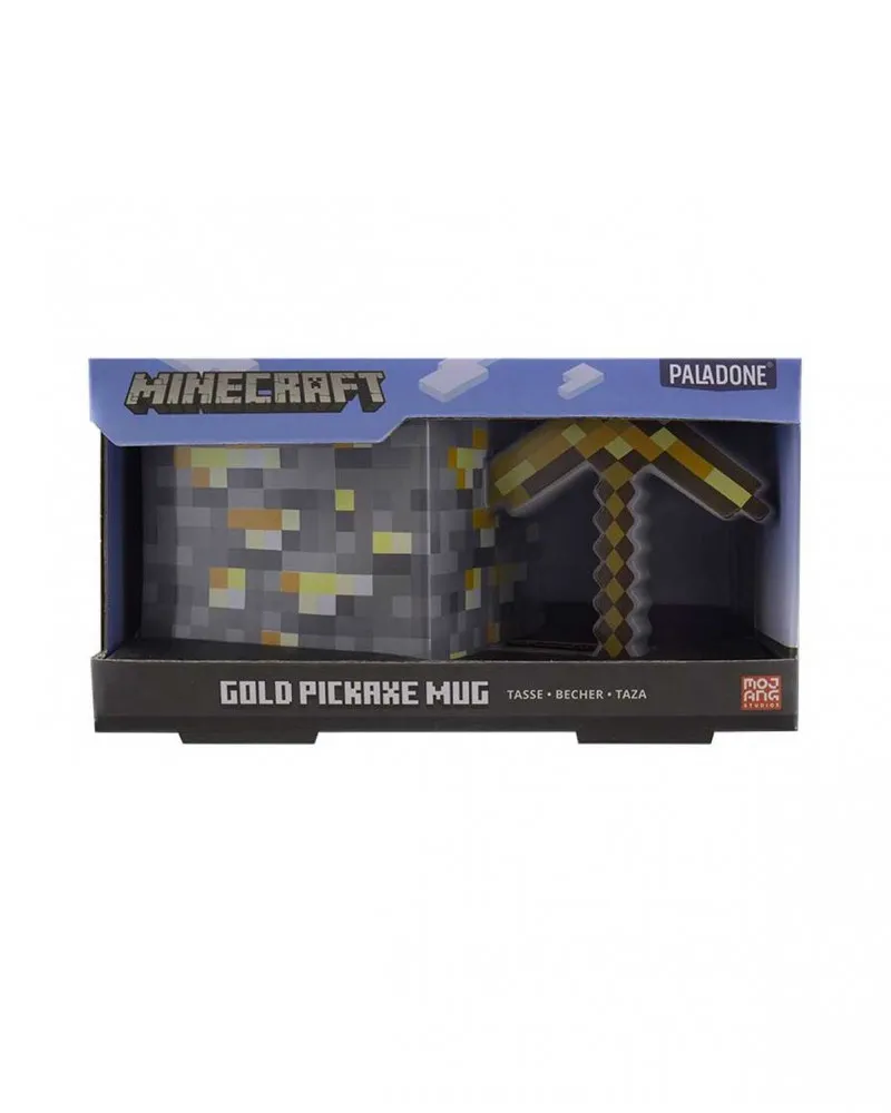 Šolja Paladone Minecraft - 3D - Gold Pickaxe Mug 