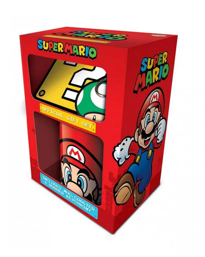 Šolja Super Mario - Mario - Gift Set - Mug, Coaster & Keychain 