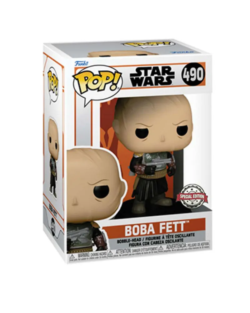 Bobble Figure Star Wars - The Mandalorian POP! - Boba Fett (Unmasked) 