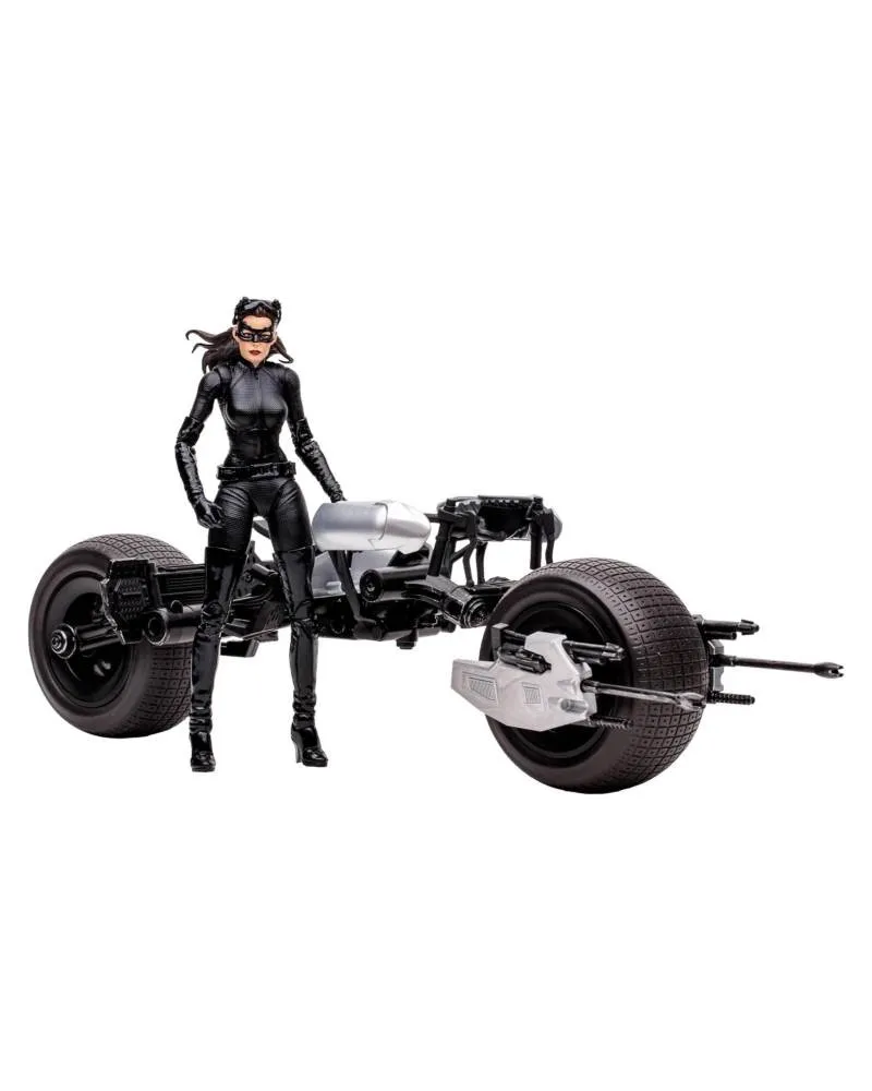 Statue DC Multiverse - The Batman The Dark Knight - Batpod With Catwoman (Gold Lable) 