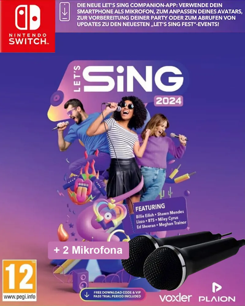 Switch Let's Sing 2024 + 2 Mikrofona 