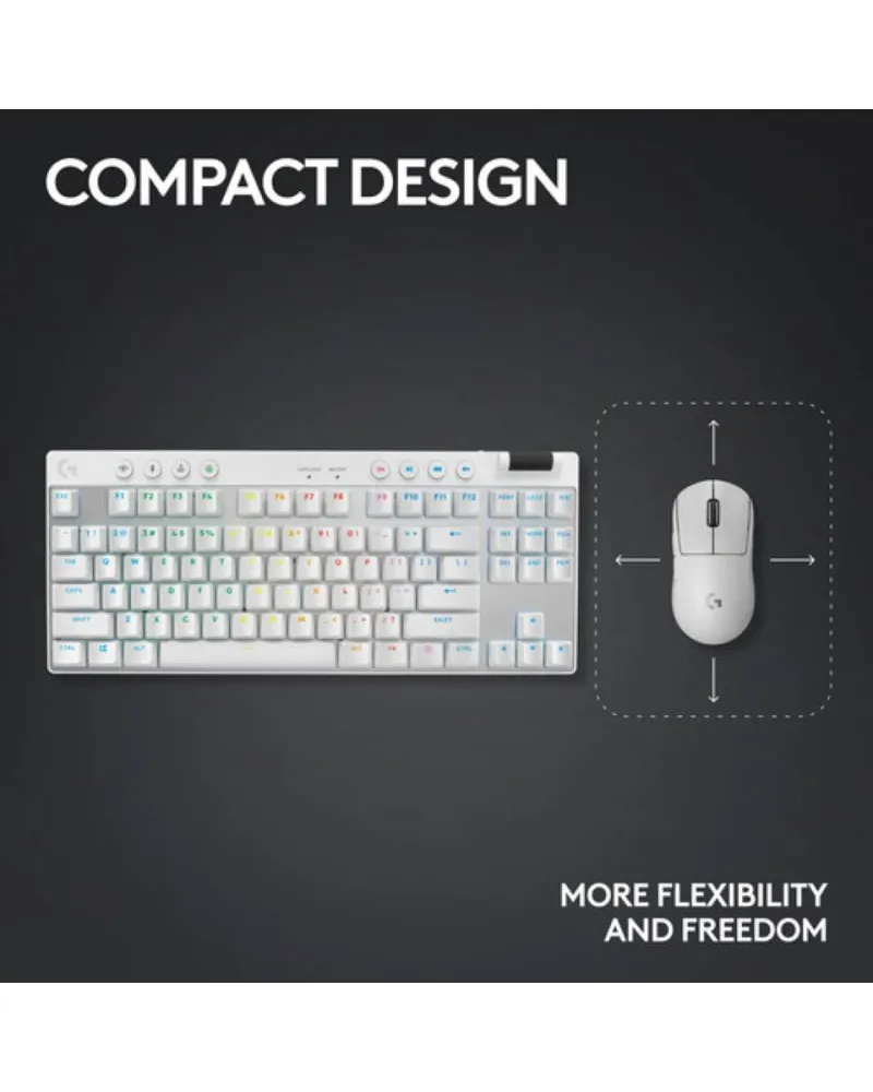 Tastatura Logitech G PRO X TKL - Lightspeed Wireless - White - Tactile 