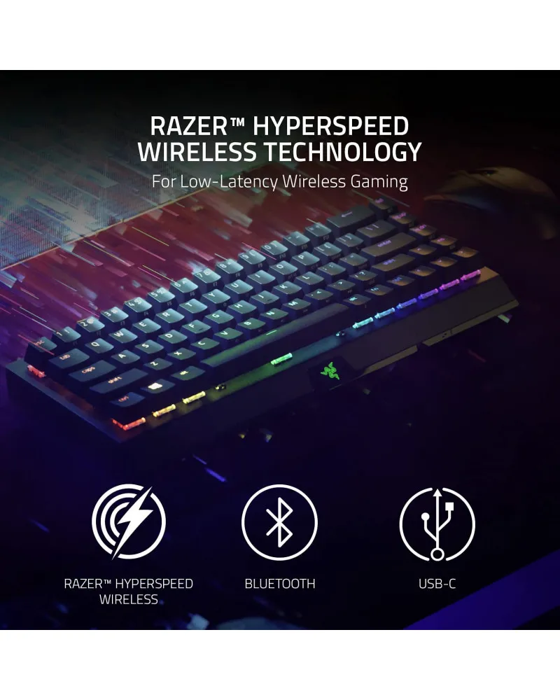 Tastatura Razer BlackWidow V3 Mini HyperSpeed 65% - Wireless - Green Switch 