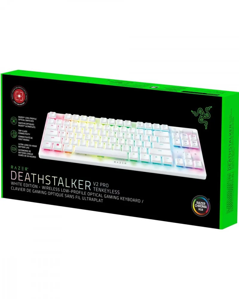 Tastatura Razer DeathStalker V2 Pro Tenkeyless Wireless - White 