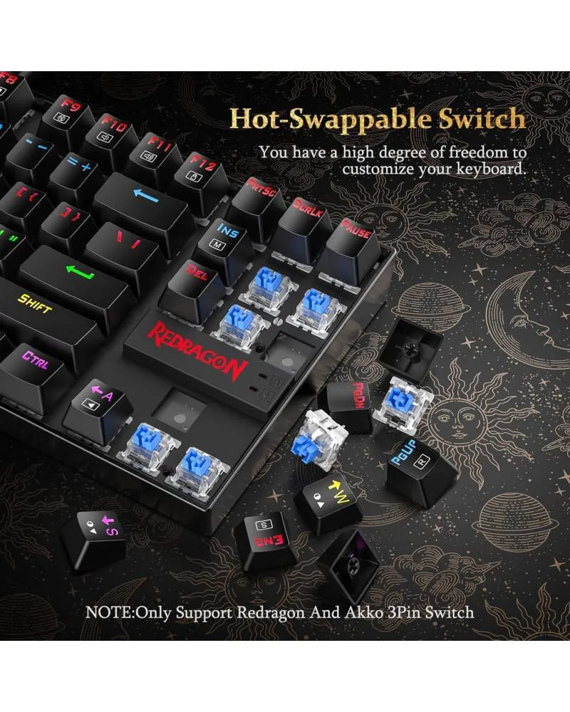 Tastatura Redragon Kumara K552 RGB - Blue switch - Black 
