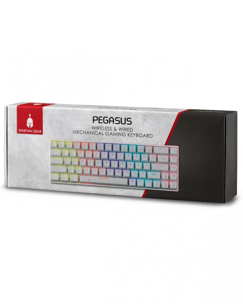 Tastatura Spartan Gear Pegasus Mini 60% Wireless - White + Titan 2 miš 