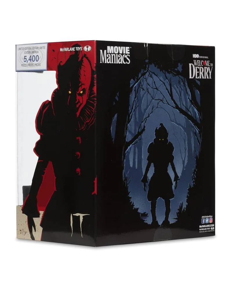 Action Figure IT: Welcome To Derry- Movie Maniacs PVC - Pennywise (Flashback) - Gold Label