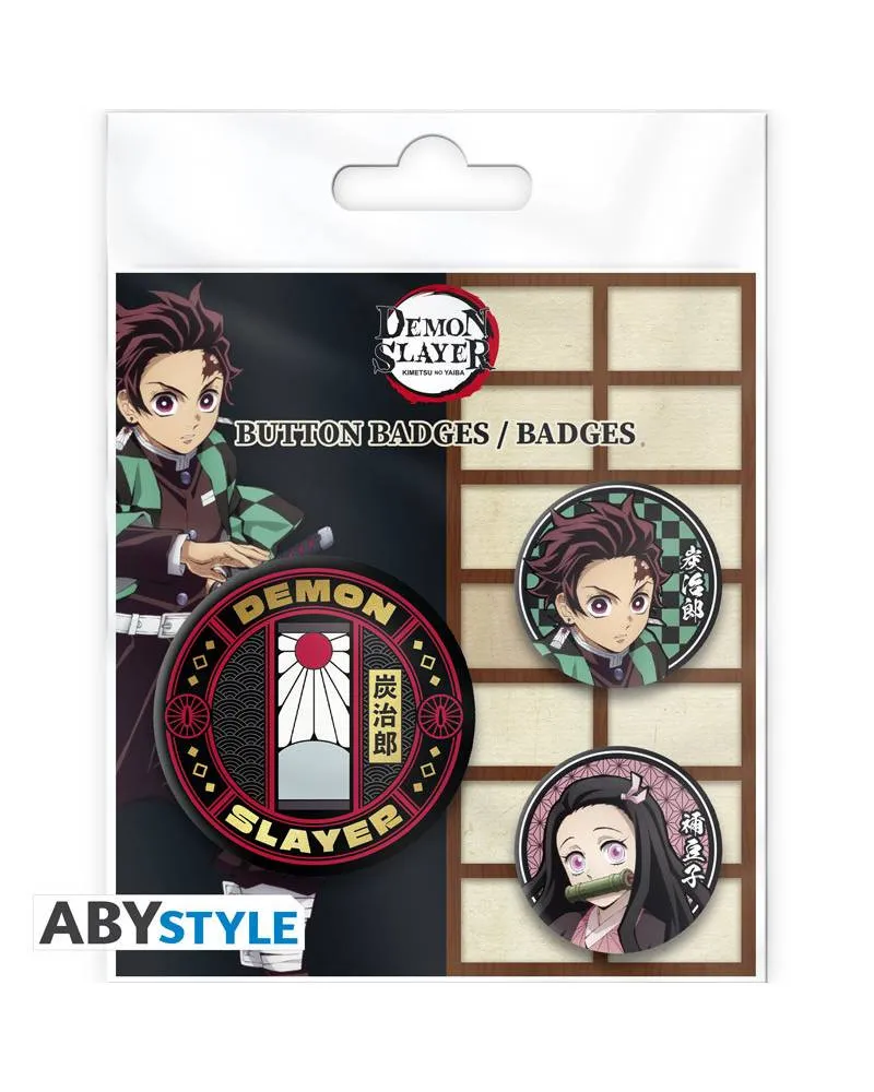 Bedževi AbyStyle - Demon Slayer - Tanjiro & Kamado - Badge Pack 