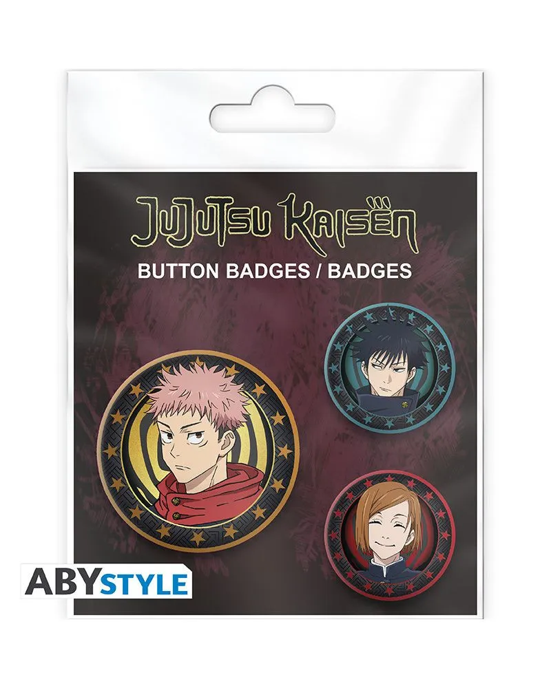 Bedževi AbyStyle - Jujutsu Kaisen- Yuji,Megumi And Nobara - Badge Pack 