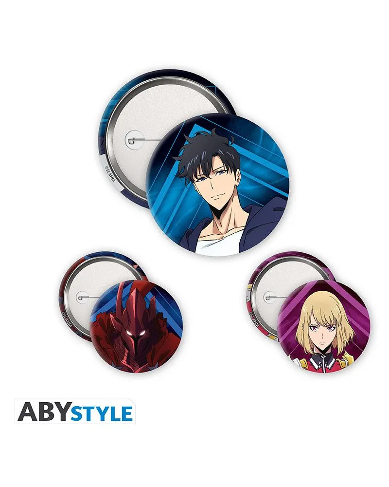 Bedževi AbyStyle - Solo Leveling - Igris, Jinwoo & Cha Hae In - Badge Pack 