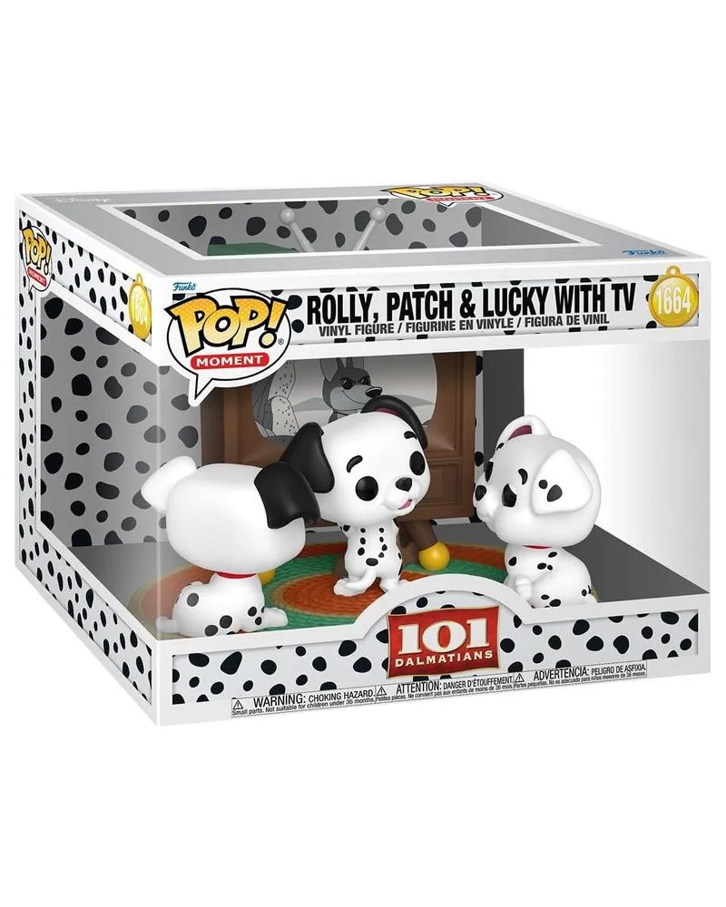 Bobble Figure Moment - 101 Dalmatians POP! - Rolly, Patchy And Lucky With TV #1664 