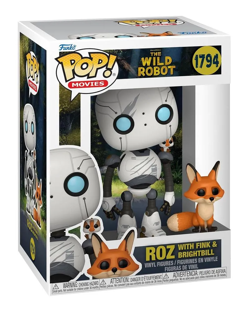 Bobble Figure The Wild Robot POP! - Roz With Brightbill & Fink 