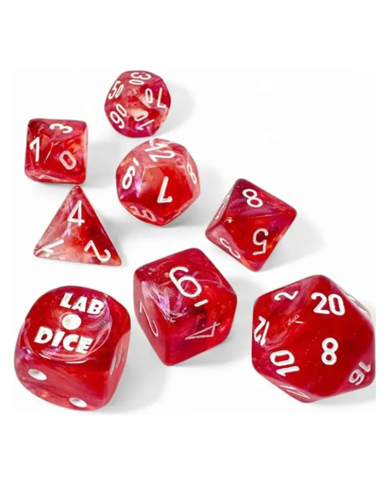 Kockice Chessex - Borealis - Polyhedral - Luminary - Passion & White (7) 