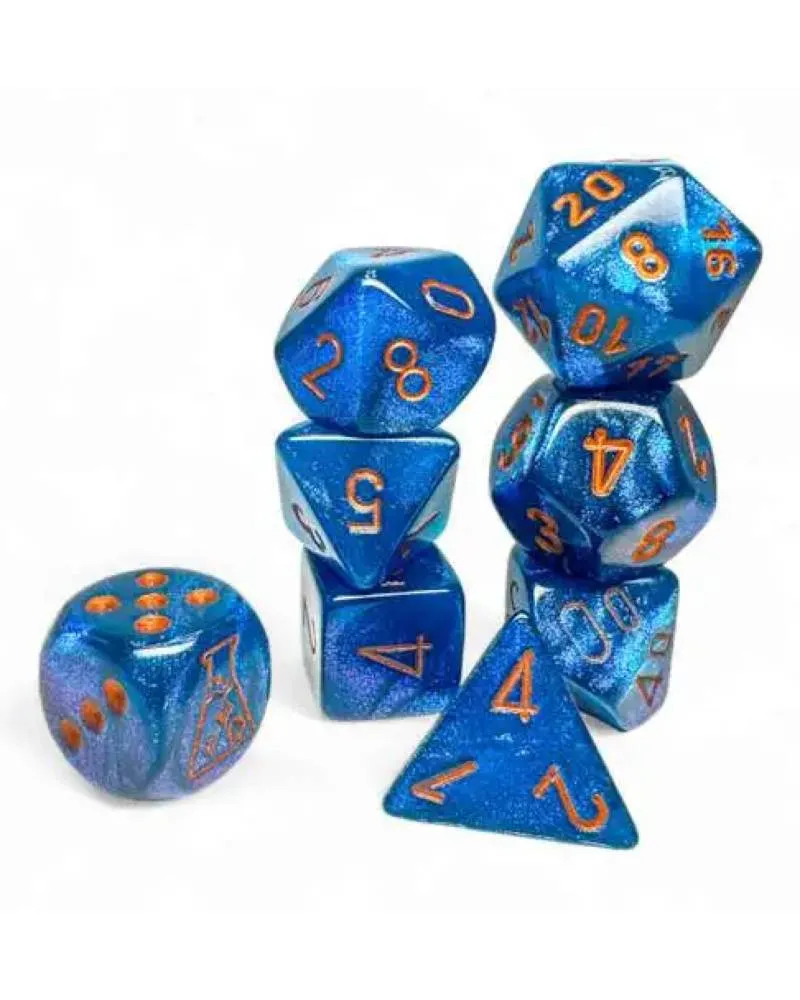 Kockice Chessex - Borealis - Polyhedral - Midnight & Copper (7) 