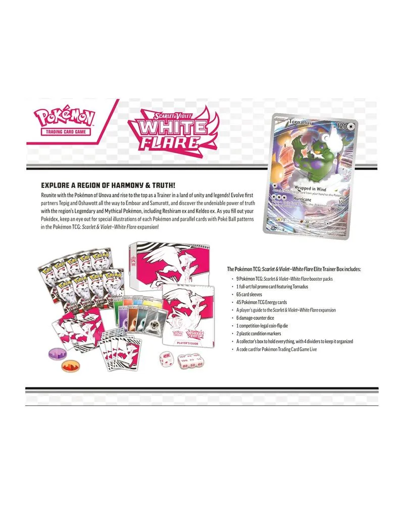 Društvena igra - Pokemon - TCG Scarlet & Violet - White Flare Elite Trainer Box Reshiram Pokemon Box Set 