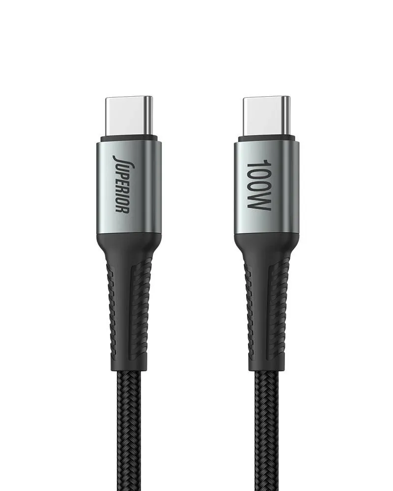 Kabl Superior SU-K110 USB-C 100W - Pleteni 2m - Grey 