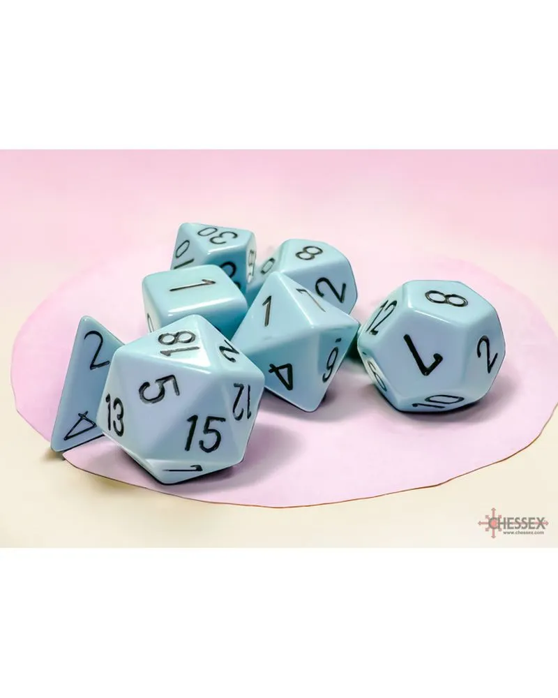 Kockice Chessex - Opaque - Polyhedral - Pastel Blue-Black (7) 