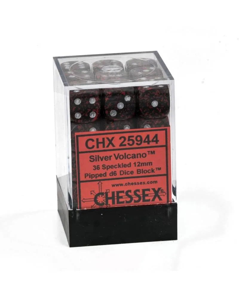 Kockice Chessex - Speckled - Silver Volcano - Dice Block (36) 12mm 