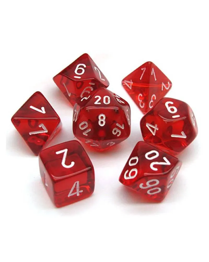 Kockice Chessex - Translucent- Polyhedral Mini - Red-White (7) 