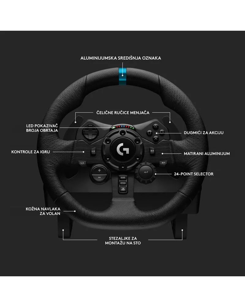 Logitech G923 Trueforce Racing Wheel Volan 