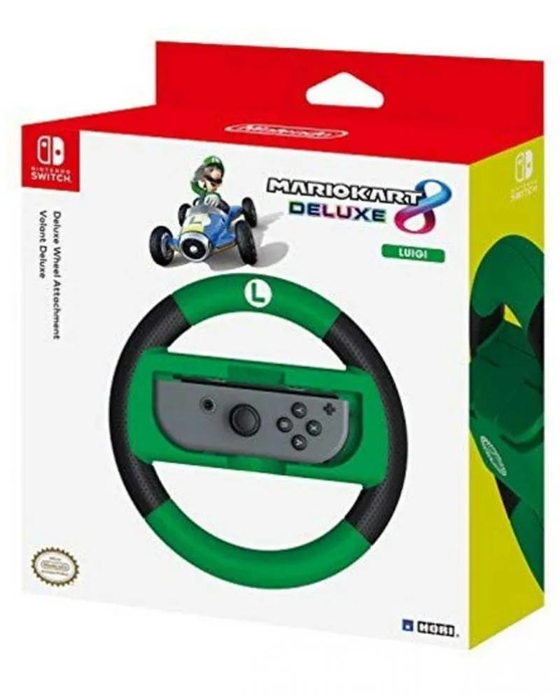 Nintendo Switch HORI Deluxe Wheel Attachment - Mario Kart 8 Deluxe - Luigi 