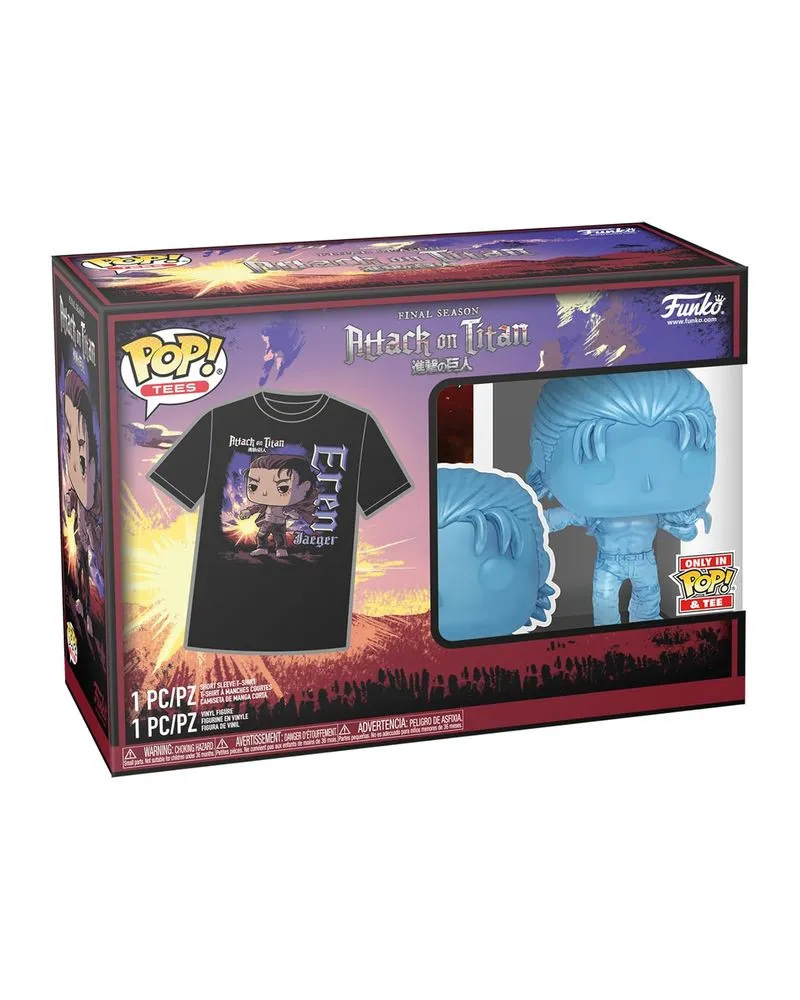 Set Bobble Figure Anime - Attack on Titan Final Season POP!  & Tee - Eren Jaeger With Marks (M) 