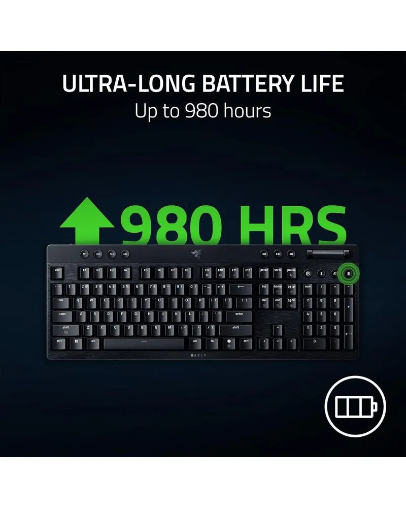Tastatura Razer BlackWidow V4 Low-profile HyperSpeed - Wireless (Green Clicky Switch) 