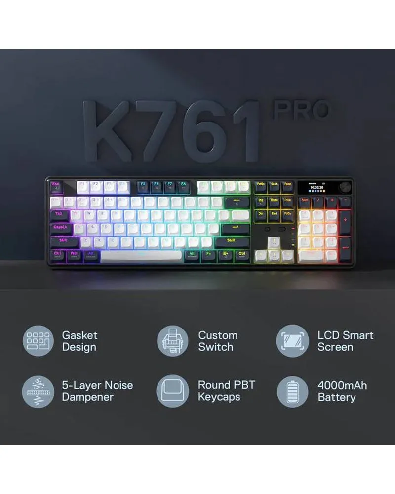 Tastatura Redragon Wyvern LCD Pro K761-WB Wireless/Wired/BT 