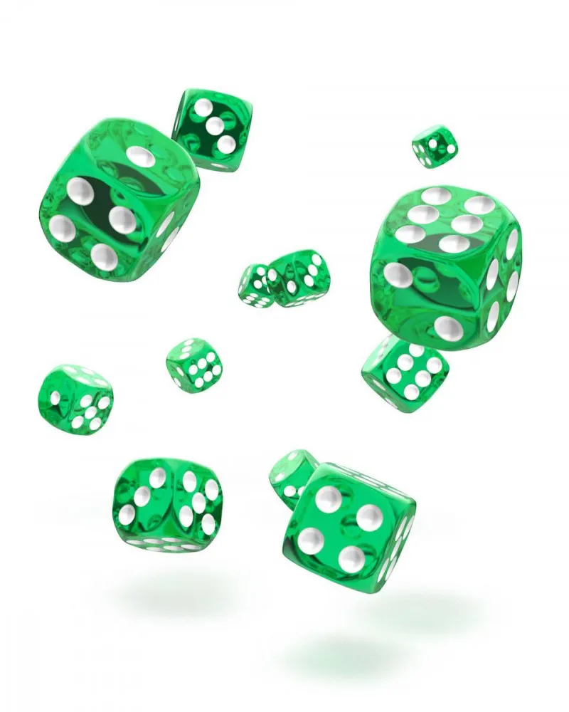 Kockice Oakie Doakie Dice D6 12 mm Translucent - Green (36) 