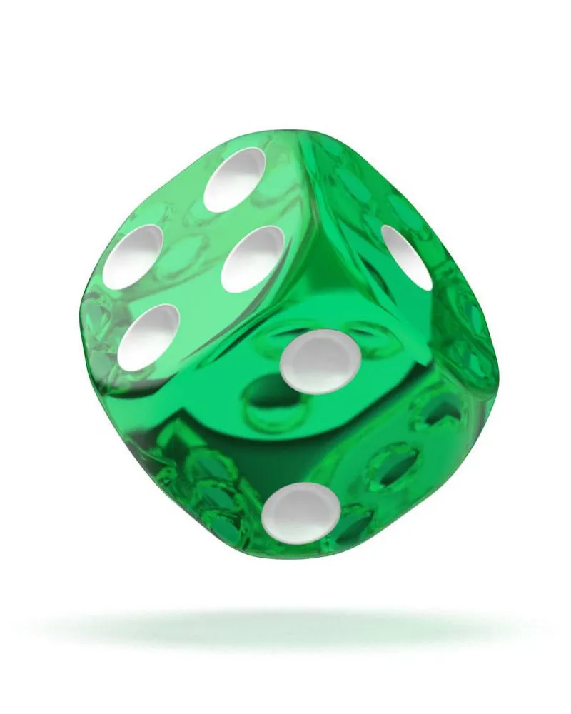 Kockice Oakie Doakie Dice D6 12 mm Translucent - Green (36) 