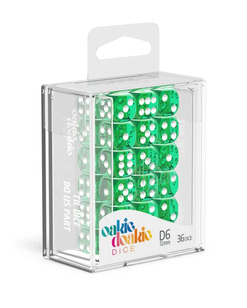 Kockice Oakie Doakie Dice D6 12 mm Translucent - Green (36) 