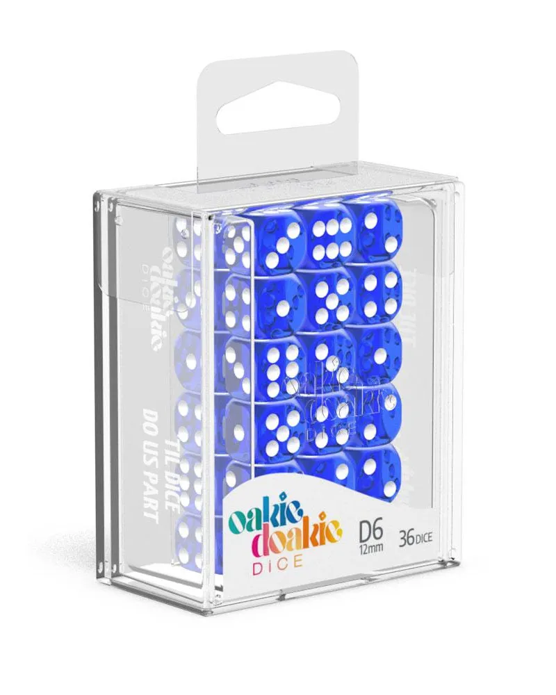 Kockice Oakie Doakie Dice D6 12 mm Translucent - Blue (36) 
