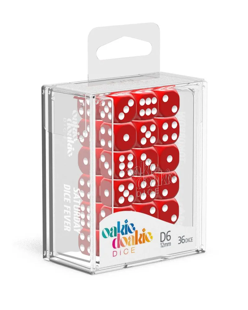 Kockice Oakie Doakie Dice D6 Dice 12 mm Solid - Red (36) 