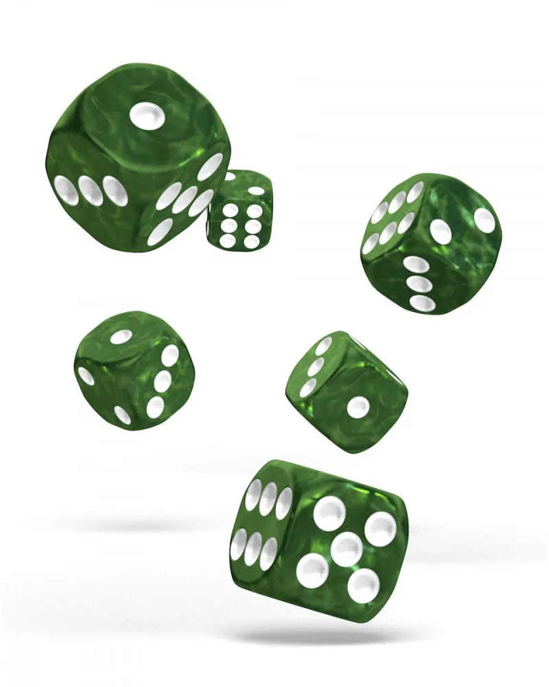 Kockice Oakie Doakie Dice D6 16 mm Marble - Green (12) 