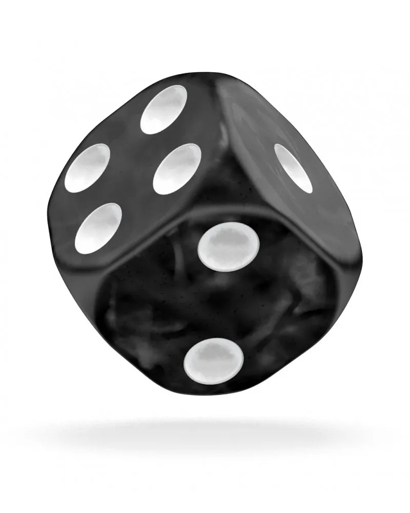 Kockice Oakie Doakie Dice D6 16 mm Marble - Black (12) 