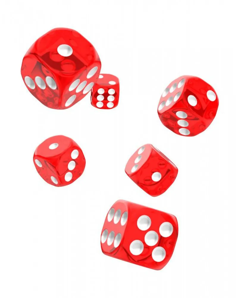 Kockice Oakie Doakie Dice D6 16 mm Translucent - Red (12) 