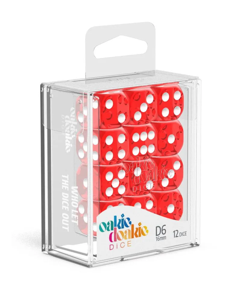 Kockice Oakie Doakie Dice D6 16 mm Translucent - Red (12) 