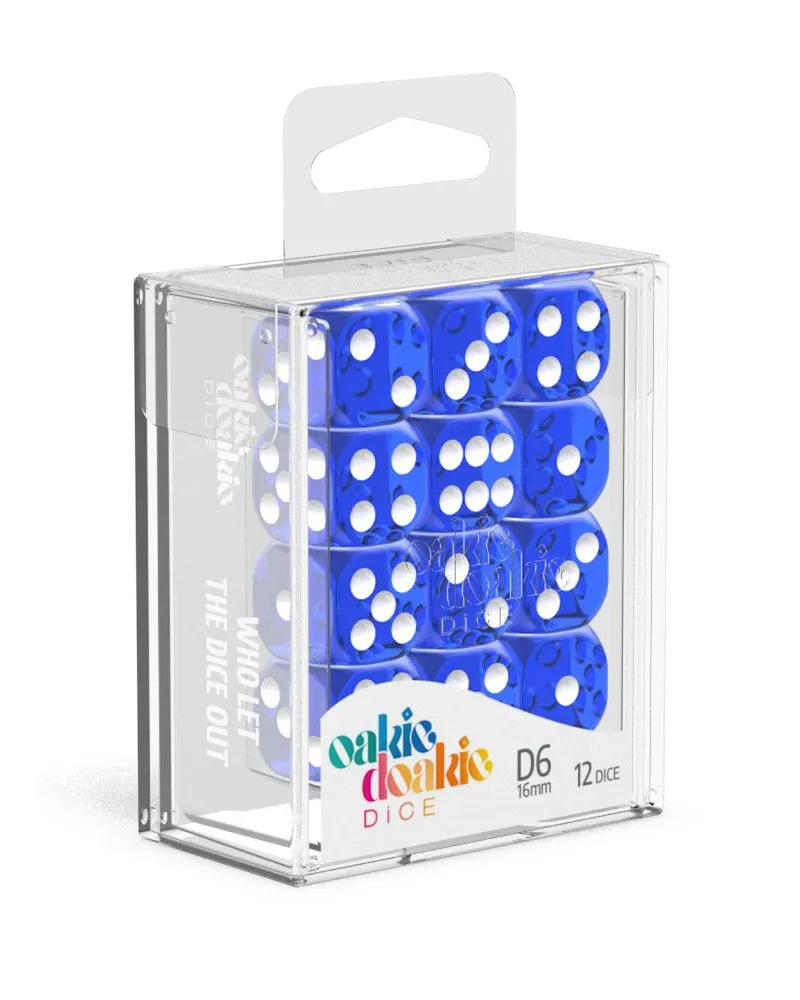 Kockice Oakie Doakie Dice D6 16 mm Translucent - Blue (12) 