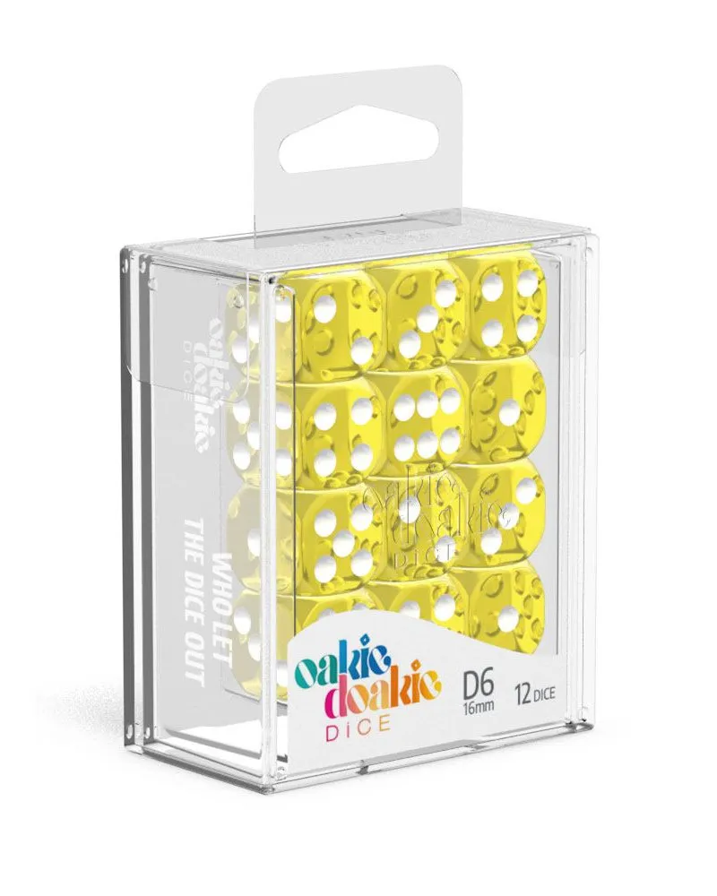 Kockice Oakie Doakie Dice D6 16 mm Translucent - Yellow (12) 