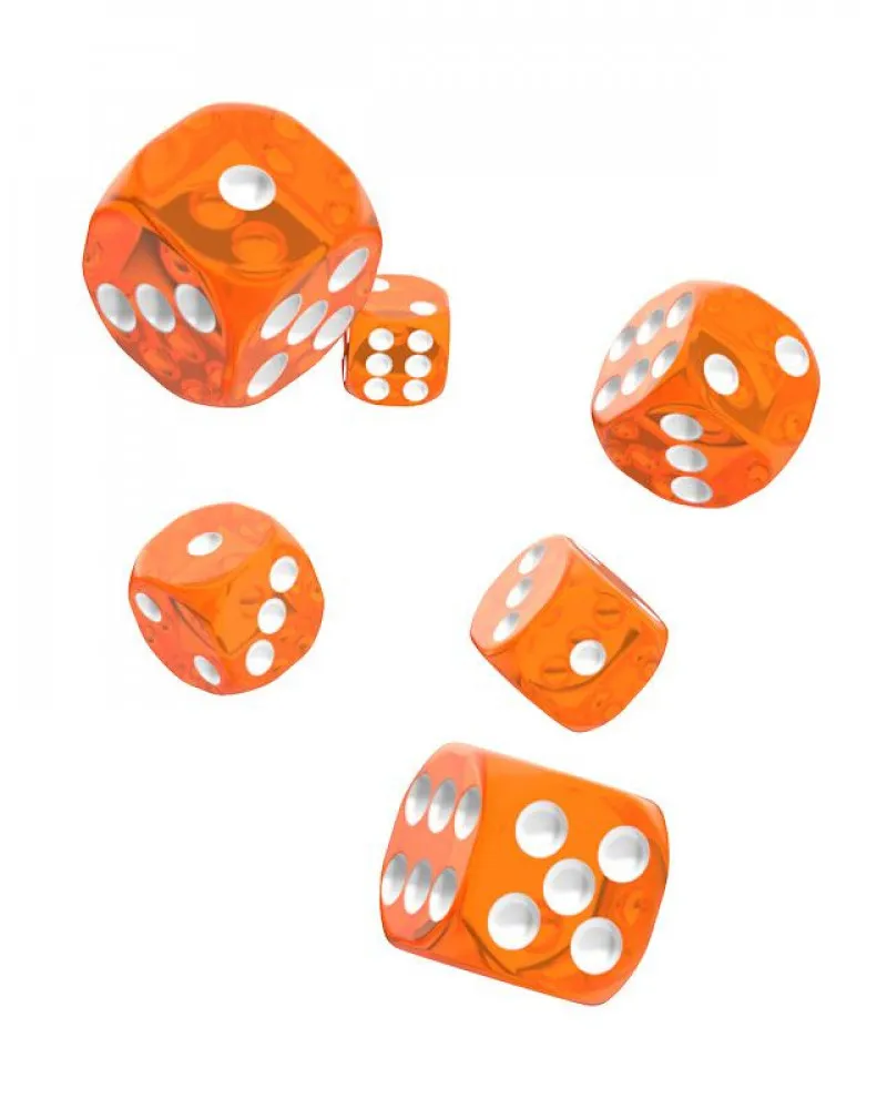 Kockice Oakie Doakie Dice D6 16 mm Translucent - Orange (12) 