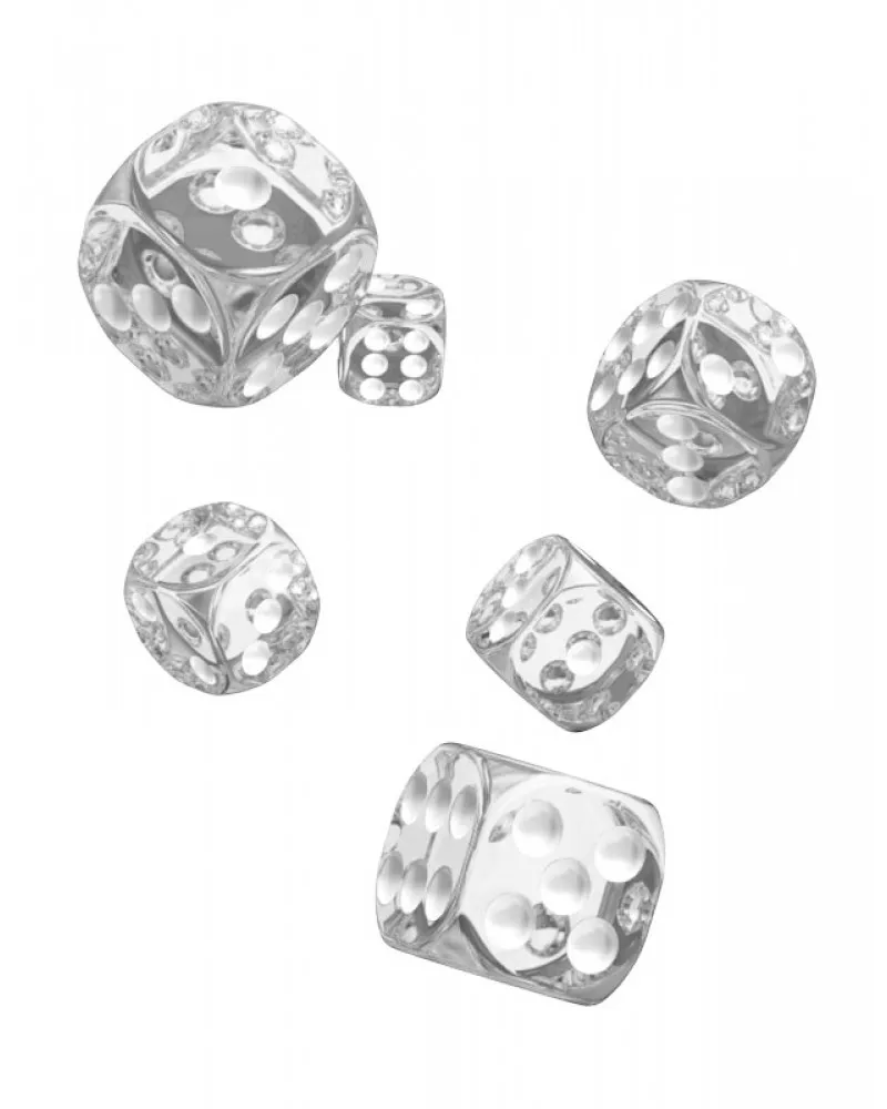 Kockice Oakie Doakie Dice D6 16 mm Translucent - Clear (12) 