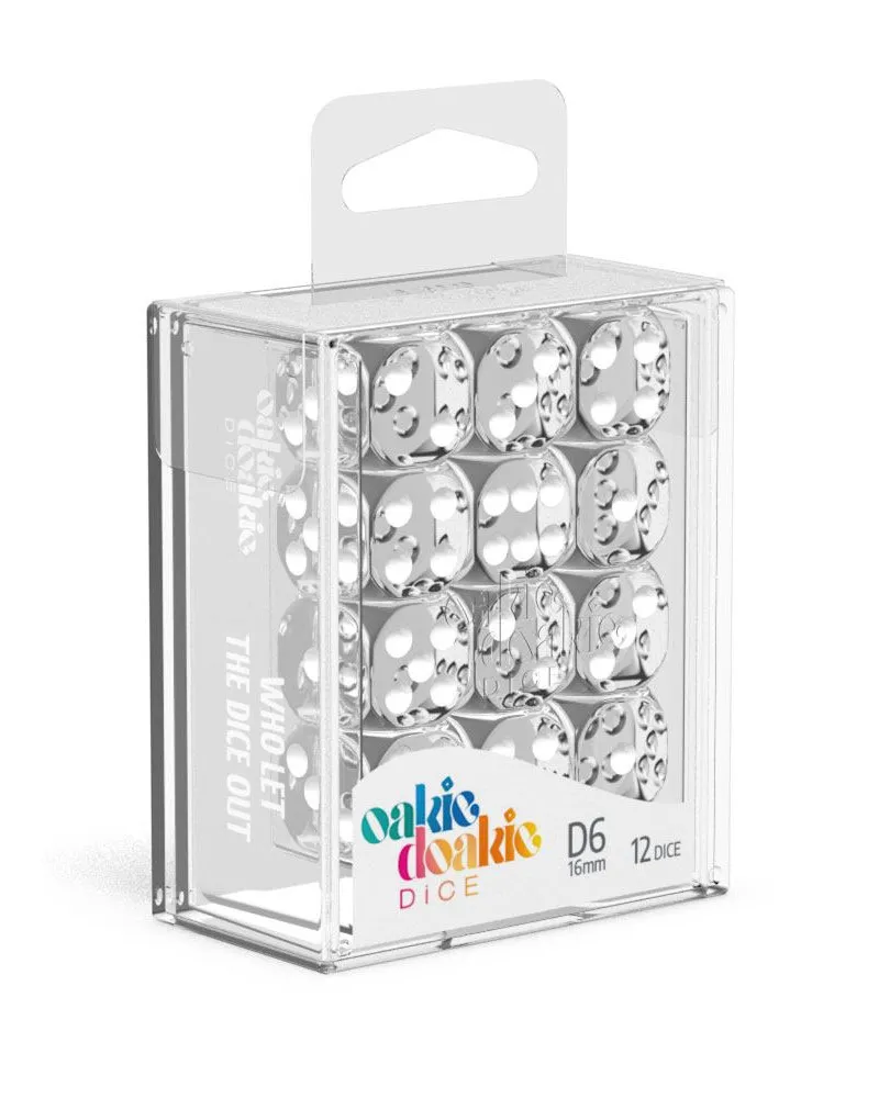 Kockice Oakie Doakie Dice D6 16 mm Translucent - Clear (12) 