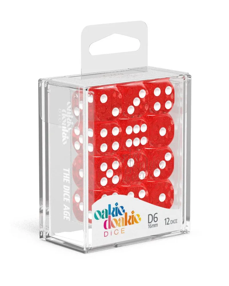 Kockice Oakie Doakie Dice D6 16 mm Speckled - Red (12) 