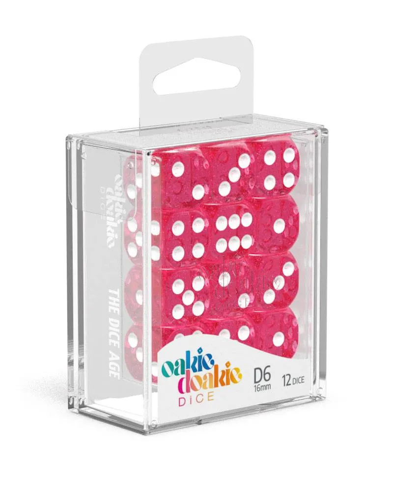 Kockice Oakie Doakie Dice D6 16 mm Speckled - Pink (12) 