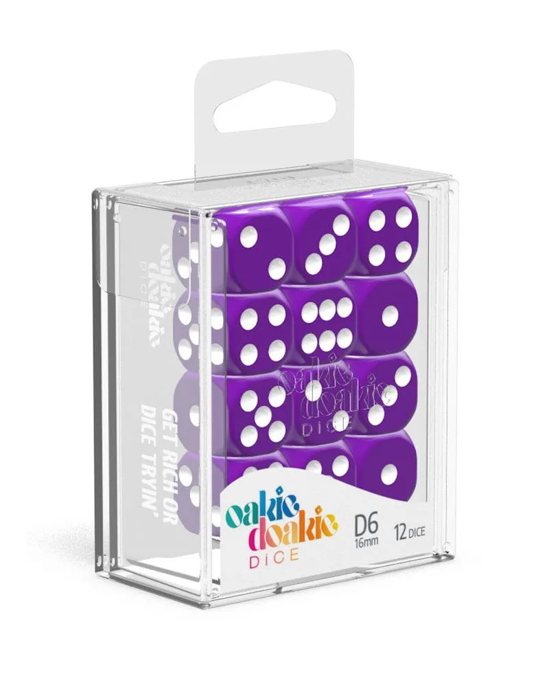 Kockice Oakie Doakie Dice D6 16 mm Solid - Purple (12) 