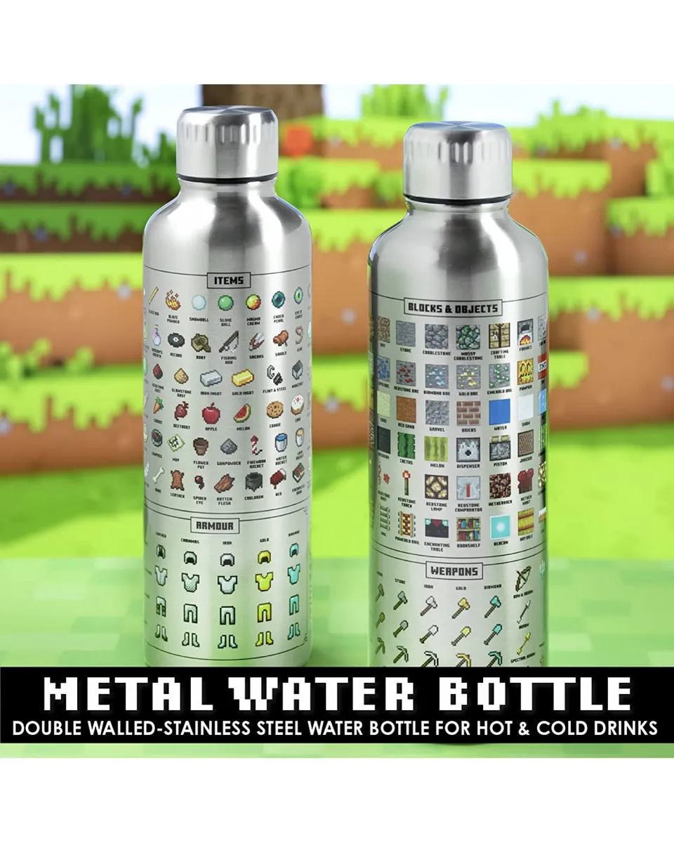 Boca Paladone Minecraft - Metal Water Bottle 