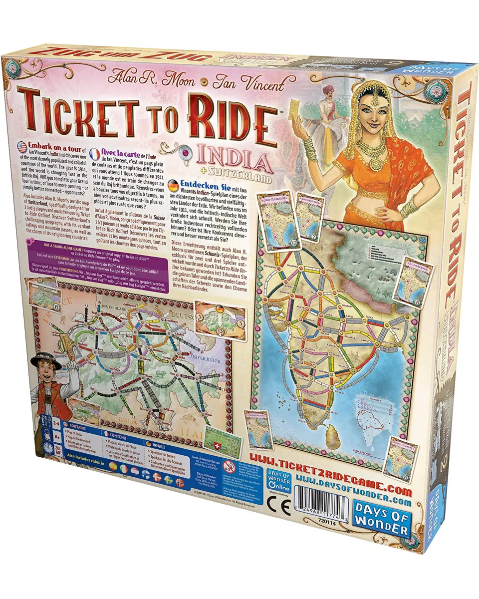 Društvena igra Ticket To Ride India & Switzerland (Eng) 