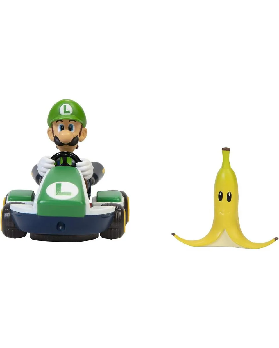 Action Figure Super Mario Kart - Spin Out Luigi Kart 