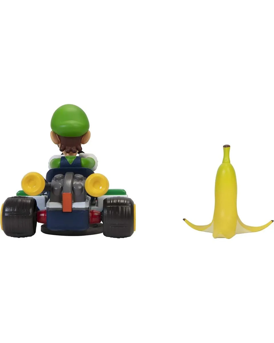 Action Figure Super Mario Kart - Spin Out Luigi Kart 
