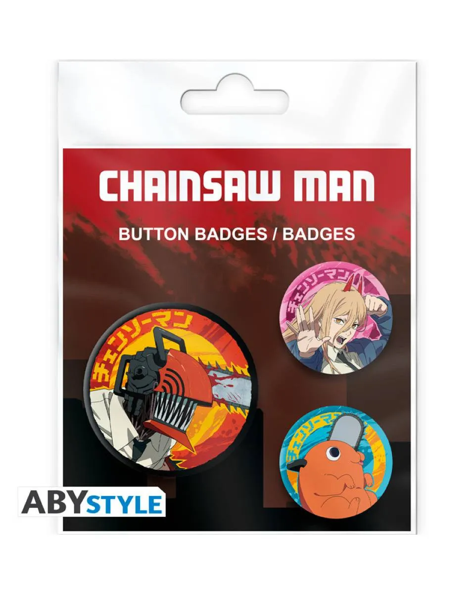 Bedževi AbyStyle - ChainSaw Man - Denji, Devil, Pochita - Badge Pack 